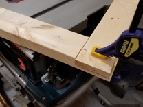 Clamped and glued frame close-up (A)