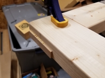 Clamped and glued frame close-up (B)